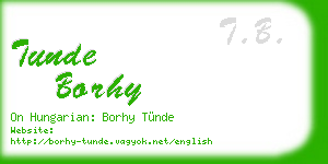 tunde borhy business card