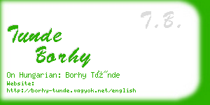 tunde borhy business card